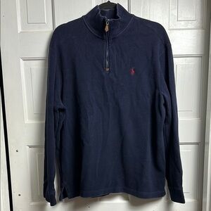 Men’s Polo by Ralph Lauren Navy Blue Quarter Zip knit Size X-Large